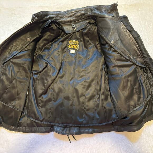 Highway One Leather Fringe Jacket M Retro Western Festival Biker - Picture 10 of 16